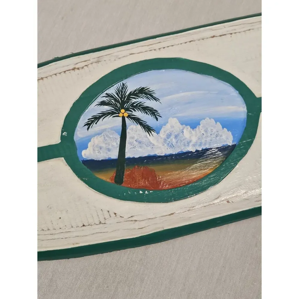 Lanikai Beach Wooden surf sign 40" w/ Beach Painting - Real Hand Carved Wood - Picture 14 of 14
